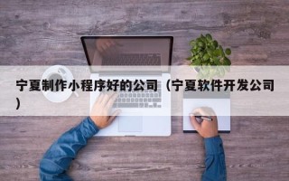 邓州宁夏制作小程序好的公司（宁夏软件开发公司）